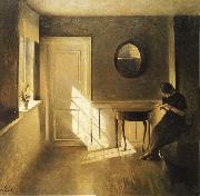Peter ilsted Interior with Girl Reading USA oil painting artist